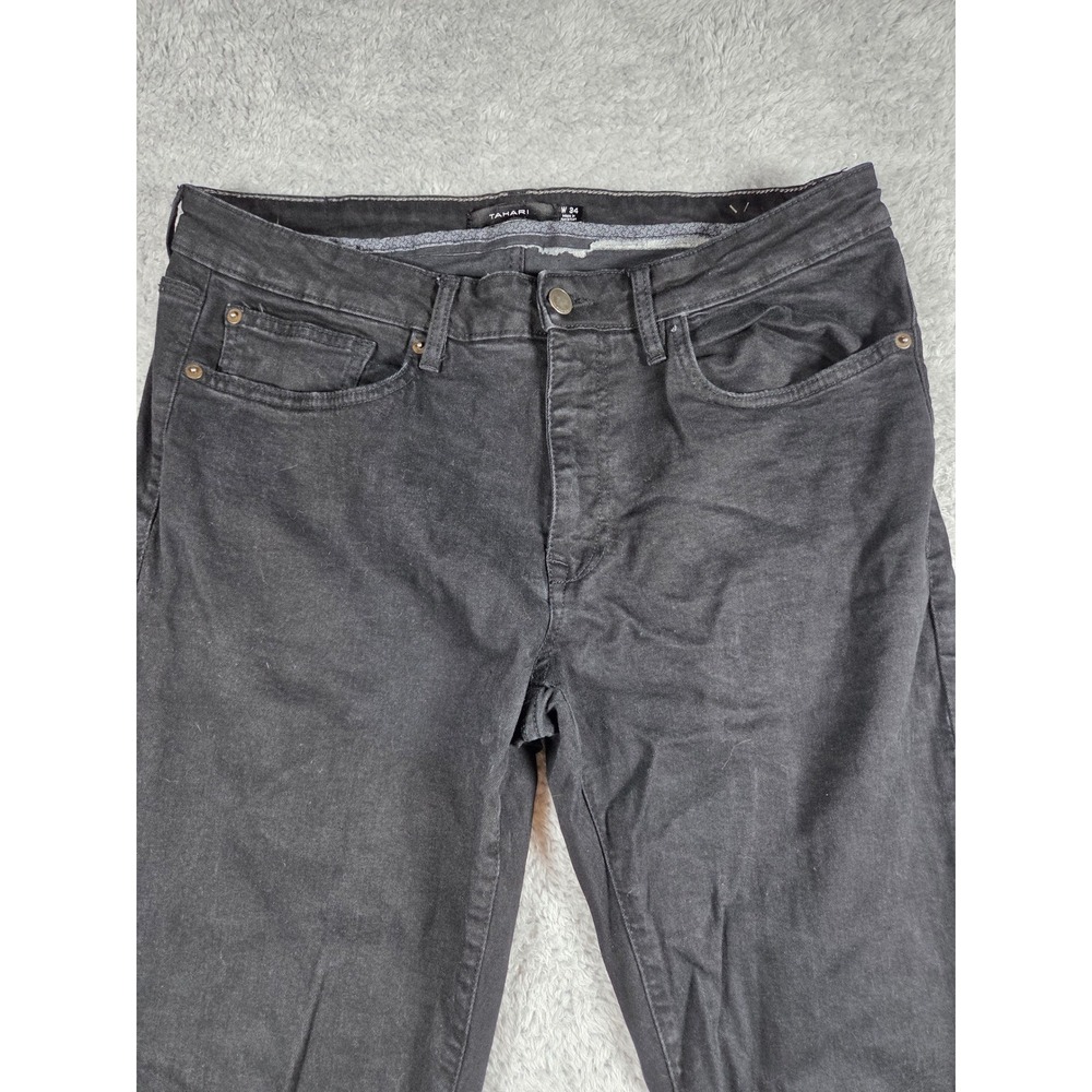 Tahari Jeans 34 Black Mens‎ Cotton Stretch Straight Leg Denim Pants